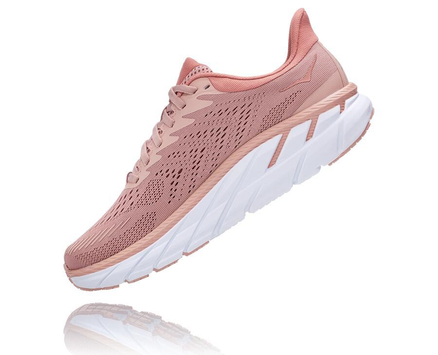 Running Shoes Womens - Hoka One One Clifton 7 - Pink - VCBOPJR-85